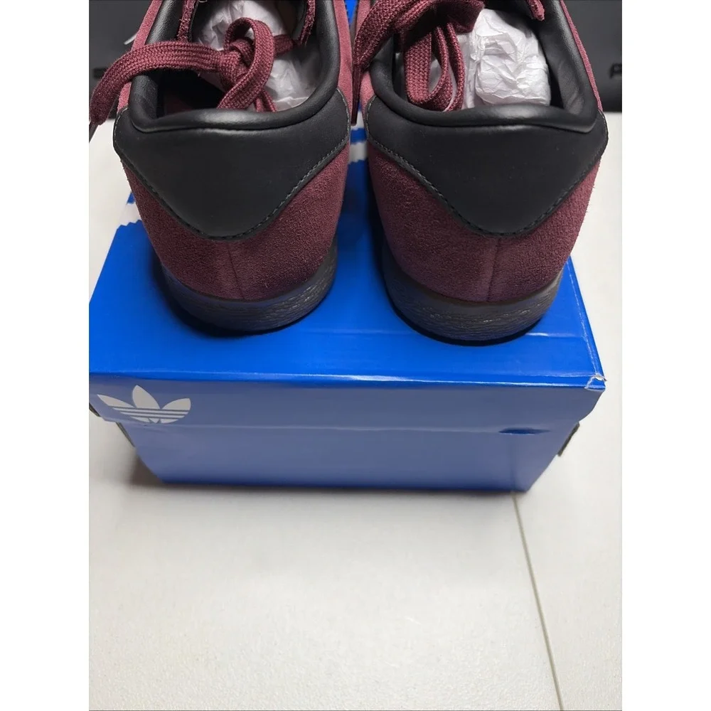 adidas Samba Suede Sneakers in Burgundy with Black Stripes
